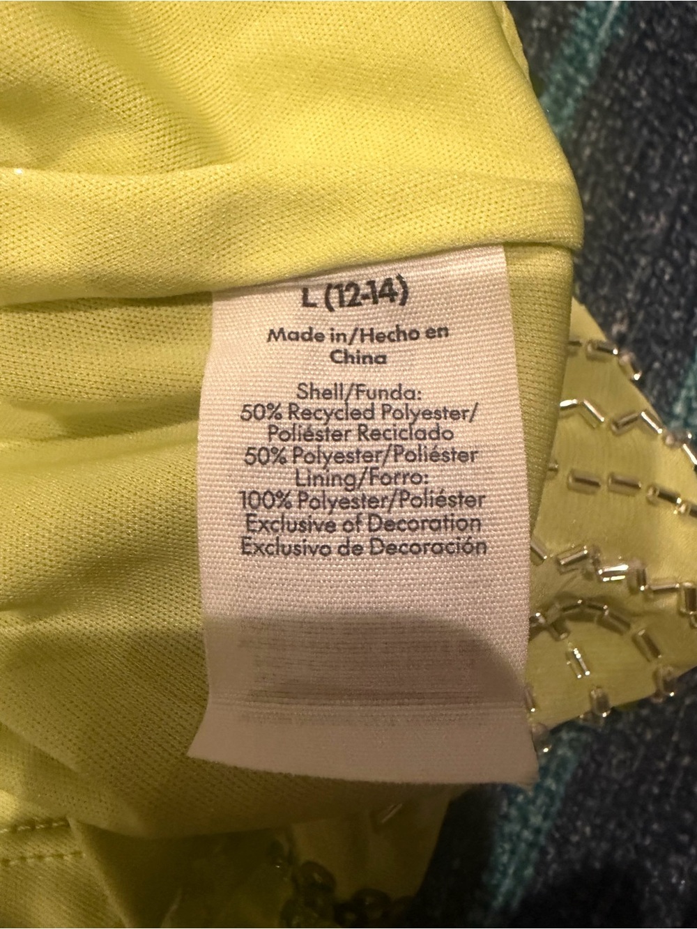 Sequin and Bead Embellished Lime Green Mini Skirt - Picture 9 of 9